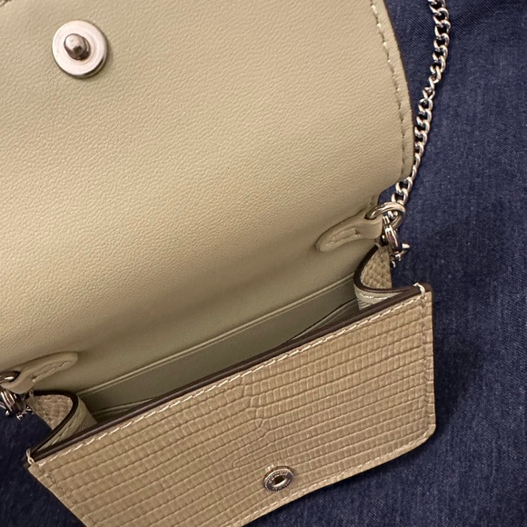 Coach Mini Wallet on a chain Cream/neutral Cardholder Crossbody detachable chain - Picture 9 of 11